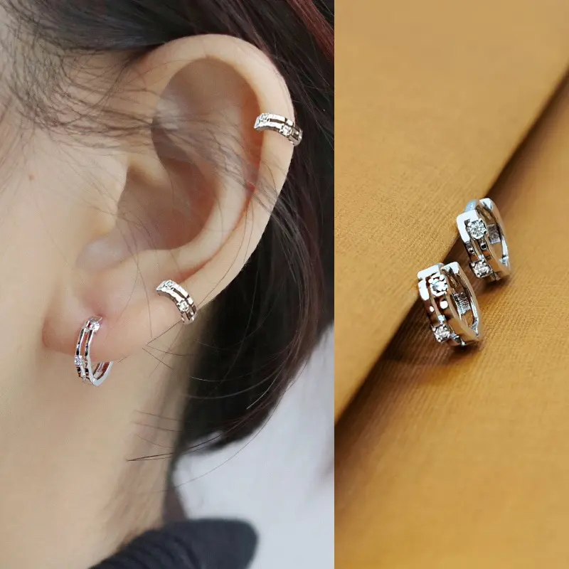 Hoa Tai Tròn, Thời Trang Đơn Giản, Sáng Bóng, Dành Cho Nam Và Nữ, Hoa Tai Vòng Nhỏ Trang Sức Xỏ Lỗ 1 Đôi snug  lỗ  xỏ hoop  earrings