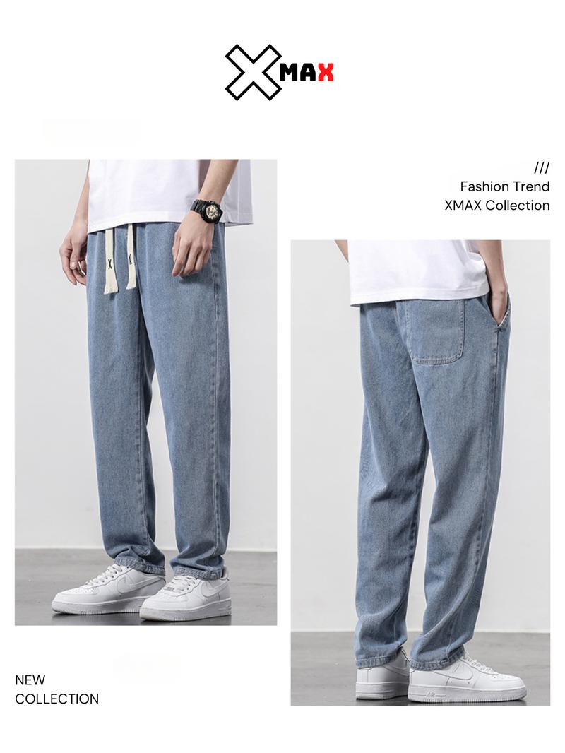 Product Introduction of Quần jean baggy nam cạp chun dáng suông XMAX quần bò cạp cao phong cách Hàn Quốc B137 Menswear Pants 23