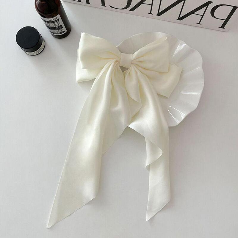 Product Introduction of Korea Elegant Long Bow Hairpin Large Ribbon Hair Clip Ribbon Clip Bow Grip Floating Braid Clip S2H9 36