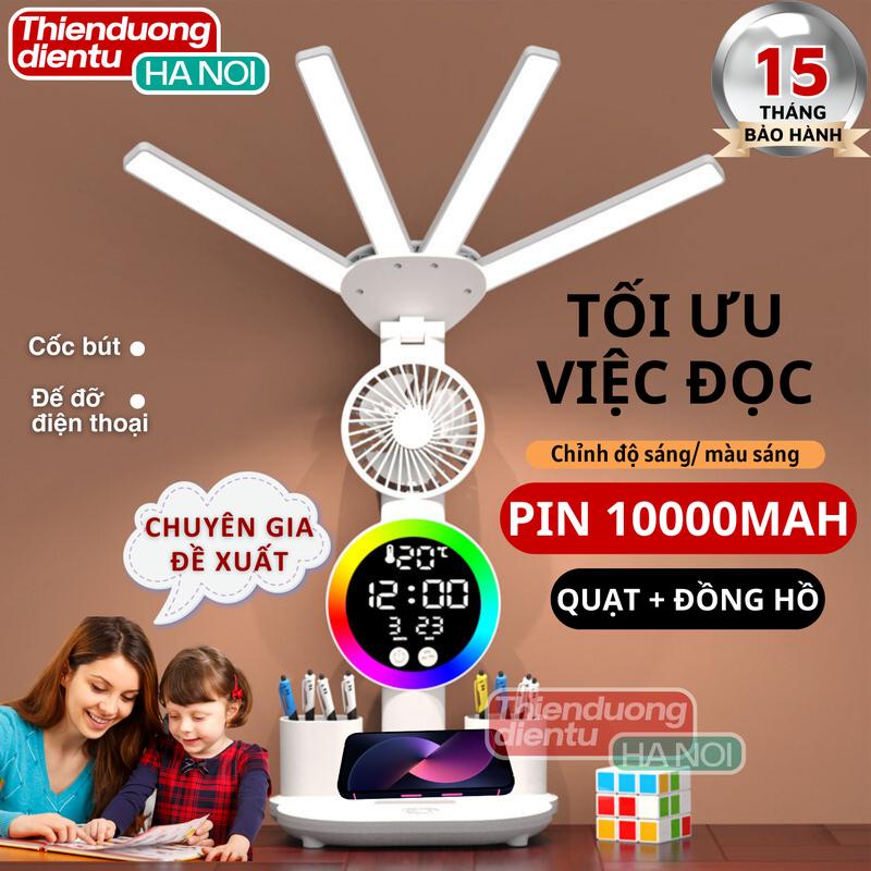 [HOT 2025] Đèn học để bàn LED RGB Taiyoken 10.000mAh siêu tích điện 8 giờ, đèn bàn học chống cận có đồng hồ - BH 15 tháng