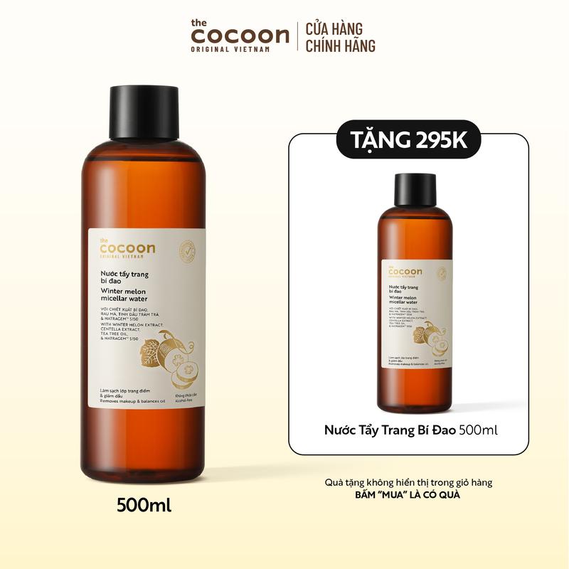 [COMBO MUA 1 TẶNG 1] Bigsize - Nước tẩy trang bí đao Cocoon tẩy sạch makeup & giảm dầu 500ml TẶNG Bigsize - Nước tẩy trang bí đao Cocoon tẩy sạch makeup & giảm dầu 500ml Cosmetic Serum