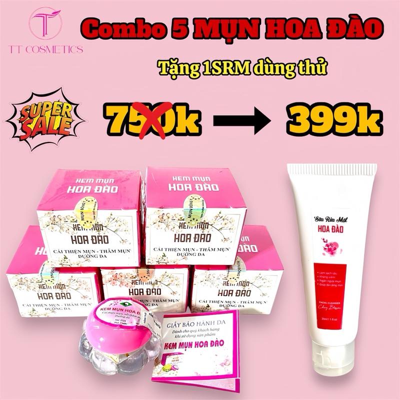 Combo 5 Kem Mụn Hoa Đào Cải Tiến Hỗ Trợ Cải Thiện Mụn - Thâm Skincare Chăm Sóc Da Women 1