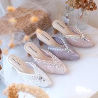 Gambar Maddy Beads / wedding shoes brukat payet 7cm Wanita Pesta - Mauve Grey, 37 dari Cellene Shoes Kota Surabaya 3 Tokopedia