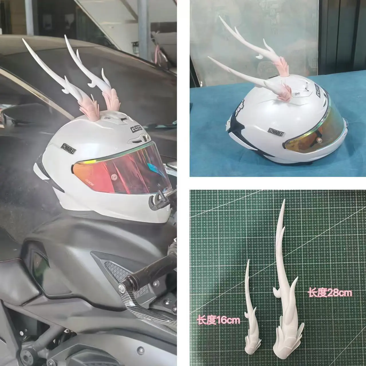 Đồ Trang Trí Mũ Bảo Hiểm, Đồ Trang Trí Mũ Bảo Hiểm Sừng Rồng, Cho Xe Máy, In 3D, Đạo Cụ Hóa Trang, Mũ Bảo Hiểm Xe Máy Helmet