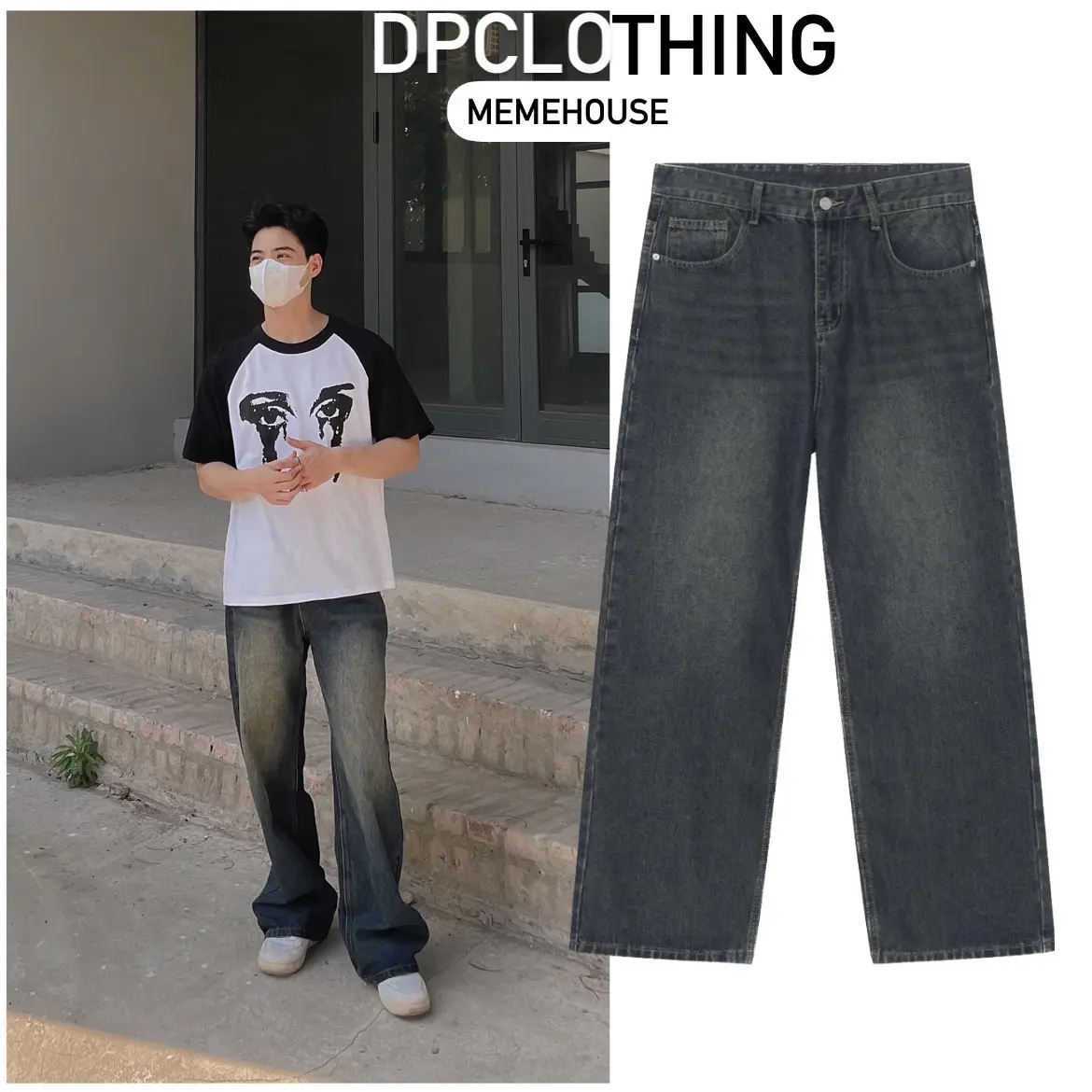 Quần Jeans Nam Màu Vintage