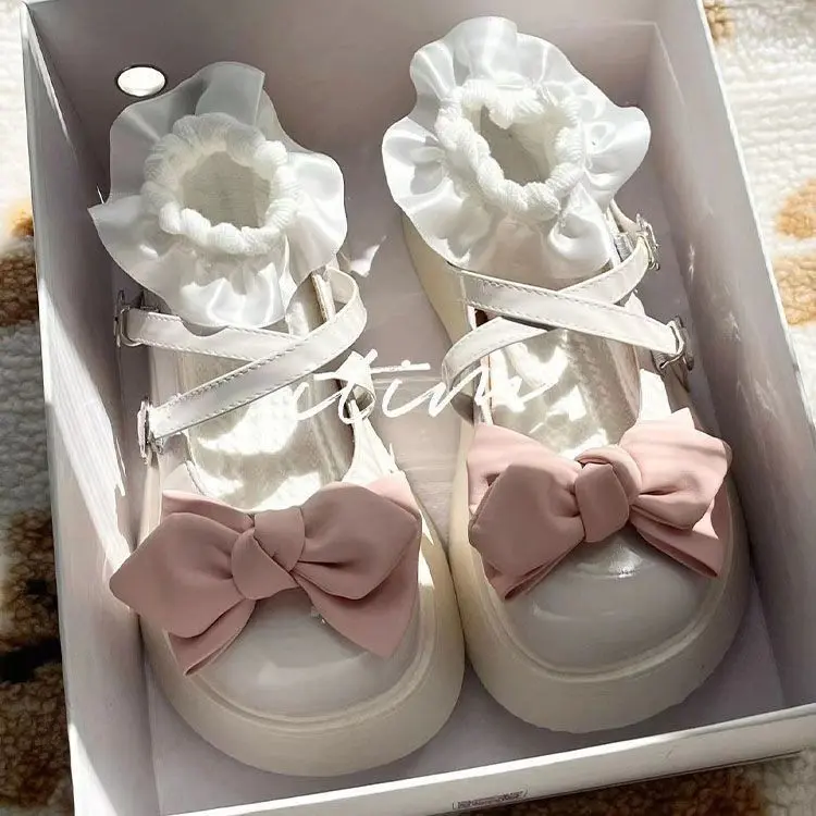 35-43 plus Size Women's Shoes ITIM Japanese Lolita Sweet Cool Mary Jane Small Leather Shoes Women Bow Platform Shoes