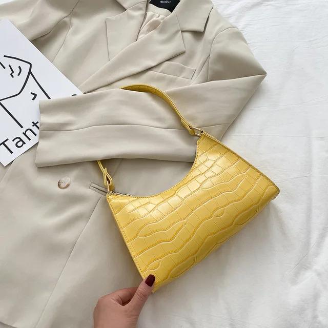 Fashion PU Leather Bags for Women Alligator Pattern Armpit Handbag Female Small Underarm Messenger Bag Purse 8