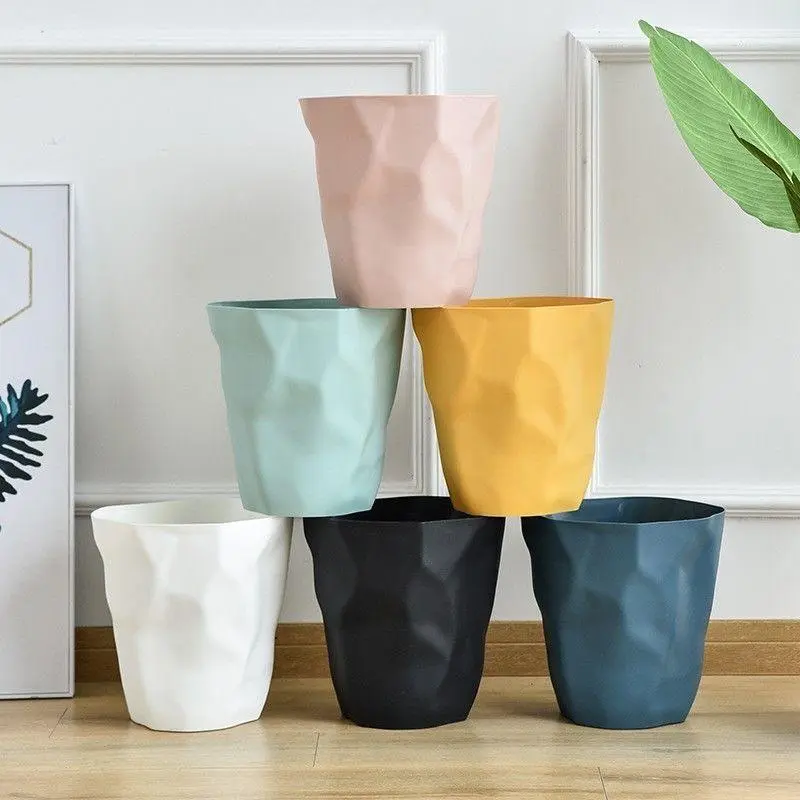 Thùng Rác, Phong Cách Tối Giản Bắc Âu, Dung Tích 12L, Thích Hợp Sử Dụng Trong Gia Đình, Nhà Bếp, Phòng Khách, Phòng Ngủ, Phòng Tắm, Thiết Kế Sáng Tạo Bất Đối Xứng Có Thể Gập Lại, Giỏ Đựng Giấy, Có Thể Dùng Làm Thùng Rác