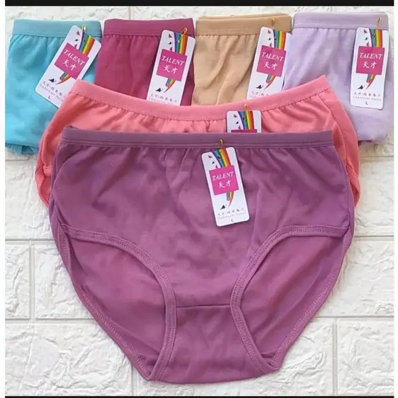 6PCS CELANA DALAM CEWEK WANITA DEWASA  BAHAN KATUN PE NYAMAN PROMO MURAH SIZE  M L XL XXL 4L /real picture
