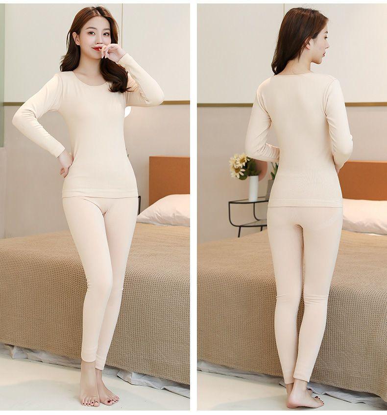Product Introduction of Bộ Đồ Áo Liền Quần Giữ Nhiệt Mùa Đông, Dành Cho Nữ, Nhiệt Độ Không Đổi 37 Độ, Lót Lông Cừu Không Đường May, Dày Dặn, Thích Hợp Cho Học Sinh, Áo Lót, Quần Dài, Quần Áo Mùa Thu, Bộ Sưu Tập 2024 16