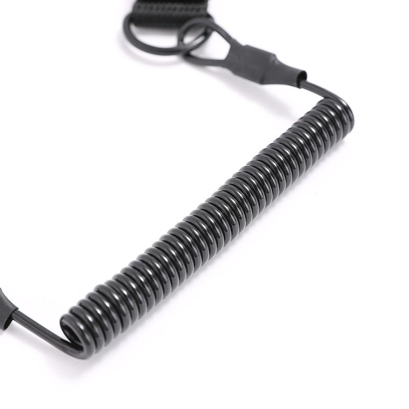Product Introduction of Tactical Retractable Spring Elastic Rope Buckle Anti-lost Strap Keychain Portable Fishing Lanyard Outdoor Camping Tool Equipment 8