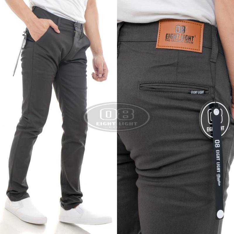EIGHT LIGHT DENIM - Celana Chino Panjang Pria Slim Fit Pensil Streatch Premium New Cotton Scot Hight Twill 2