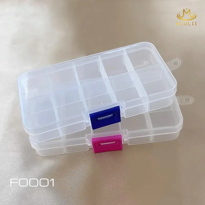 (BM)MIULII Kotak Kuku Palsu 10 space/15 space Penyimpanan Plastik 0