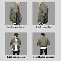 Gambar Jaket Bomber VARSITY Panjang Pria bordir ROCKSTENDED Nyaman Keren Casual - Green army, S dari Rockstended store Kab. Bandung Barat 5 Tokopedia