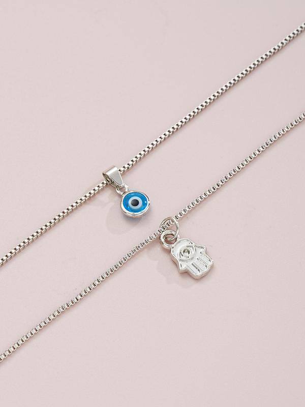 Fashion Eye Charm Pendant Layered Necklace for Women & Men, Fashion Jewellery for Party, Daily Clothing Decor, Trendy All-match & Exquisite Jewelry for Birthday Gift 3