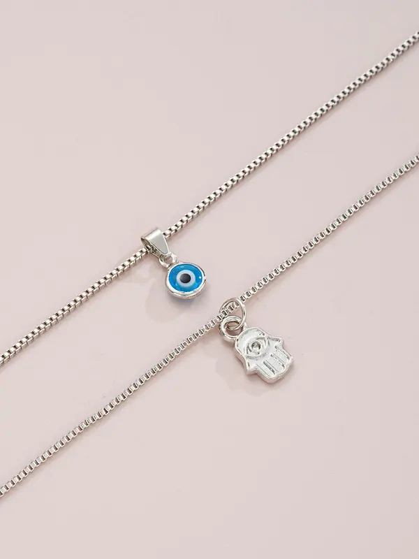Fashion Eye Charm Pendant Layered Necklace for Women & Men, Fashion Jewellery for Party, Daily Clothing Decor, Trendy All-match & Exquisite Jewelry for Birthday Gift 3