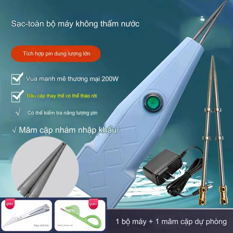 A300 PRO Máy Nhổ Lông Vịt Cầm Tay Dùng Pin Chống Nước mũi kẹp nhám, bắt lông tốt 3