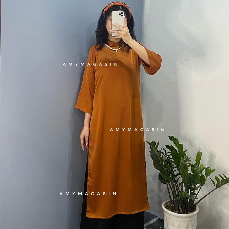 Áo dài lụa Vịnh Xuân dáng cách tân 2