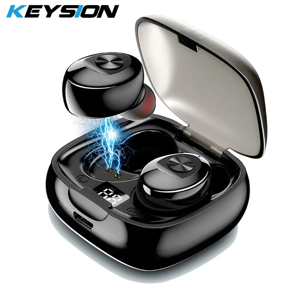 KEYSION TWS Bluetooth Wireless Earphones HD Stereo IPX5 Waterproof Mini Earbuds Headset Music Sport Bluetooth 5.0 Earphone With Charging Box