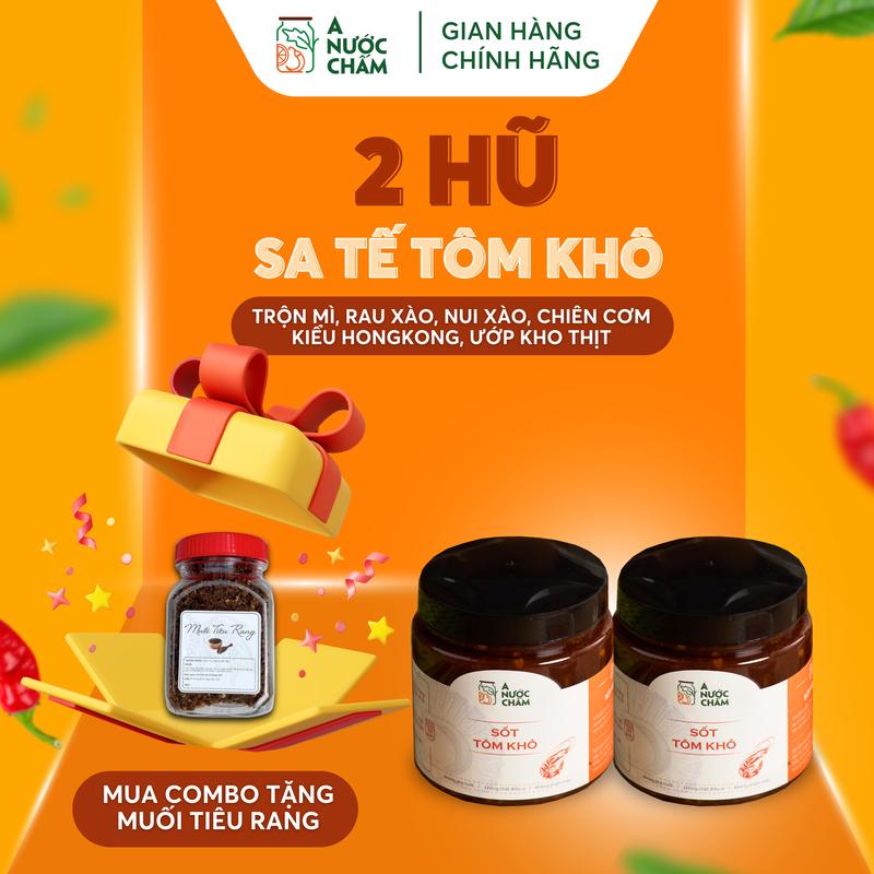   TẶNG MUỐI TIÊU RANG  Combo 2 hũ Sa tế tôm khô trộn mì tuyệt hảo xào rau Nước Sốt Gia Vị Cay 