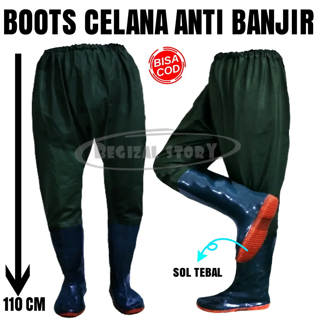SEPATU BOOTS KARET PANJANG CELANA SAMPAI PINGGANG ((110CM)) SEPATU PETANI SAWAH ANTI KEONG
