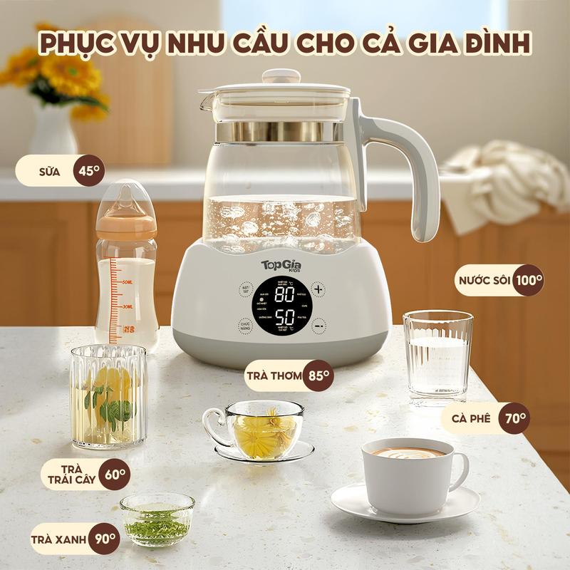 Product Introduction of ( MUA 1 TẶNG 1) Máy đun nước pha sữa M3-01 TOPGIAKIDS tự động điều chỉnh giữ nhiệt thông minh thay thế Ấm Siêu Tốc - Bảo hành 3 năm ( tặng kèm lồng hâm) Ấm Đun Đun Siêu Tốc 5