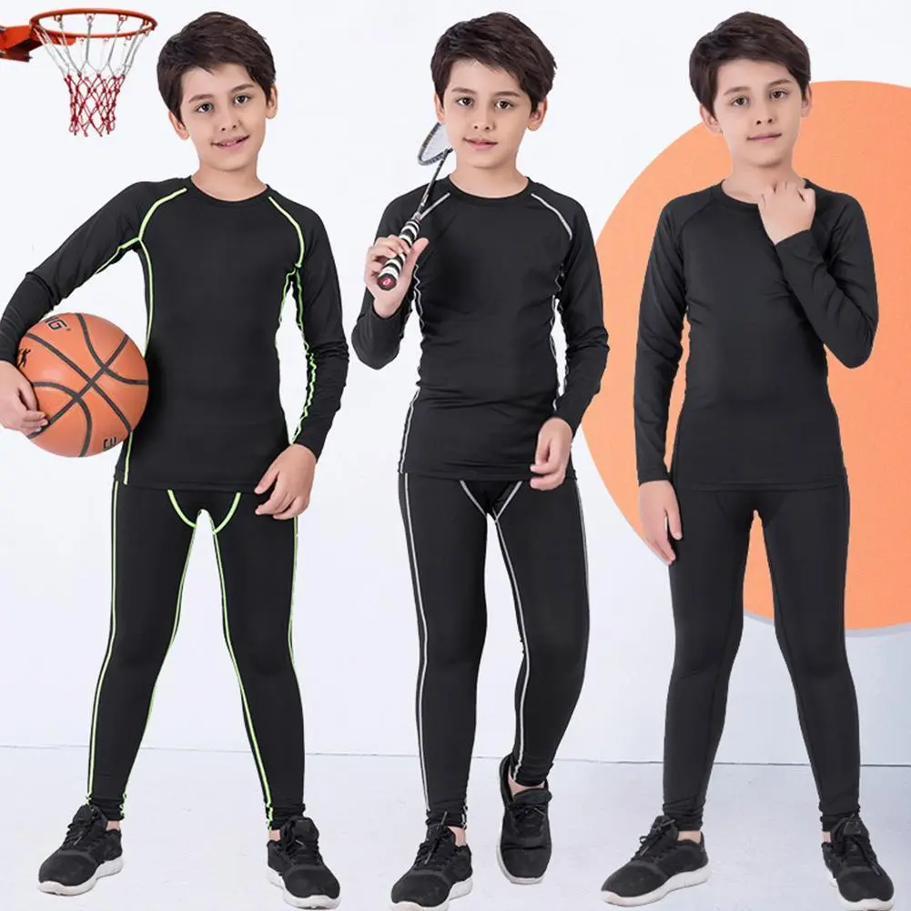Bộ Đồ Quần Tất Trẻ Em, 1 Mảnh, Quần Áo Thể Thao, Nhanh Khô, Giữ Nhiệt, Thích Hợp Chạy Bộ, Thể Thao, Bóng Rổ
