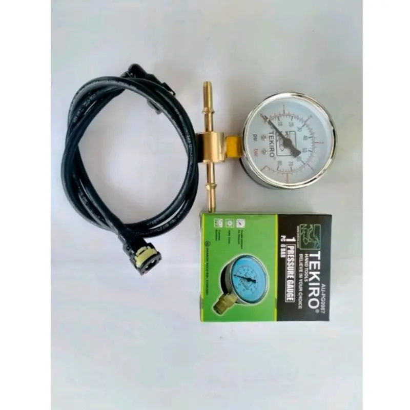 Fuel Pressure Gauge Tester fuelpum Alat Cek Ukur Tekanan Rotak Pompa bahan bakar minyak motor injeksi 4