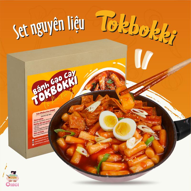 Set nguyên liệu nấu Tokbokki (set nhỏ) 8 chén [BẾP CỦA MẸ ONICI - Kèm kim chi siêu ngon] - Set bánh gạo cay - Food