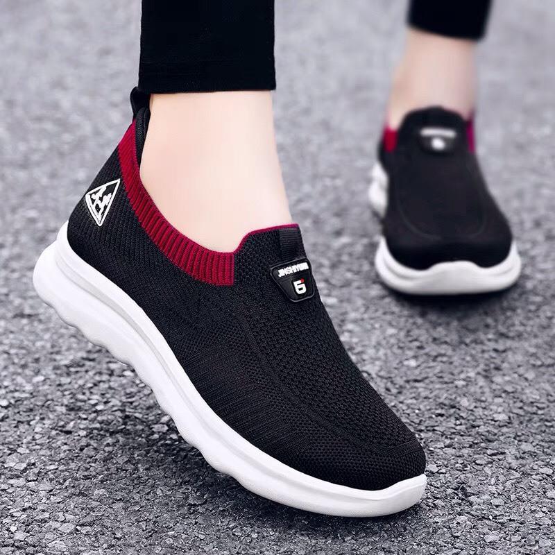 Giày Lười Vải Cổ Chun Đế Bằng Phong Cách Hàn Quốc Thời Trang Xuân Thu Cho Nữ A54