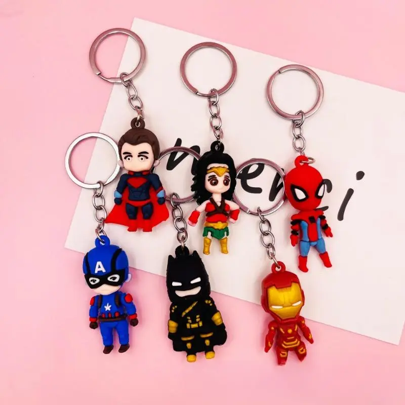 Creative Avengers Keychain Pendant Spider Man Captain America Batman Superman Doll