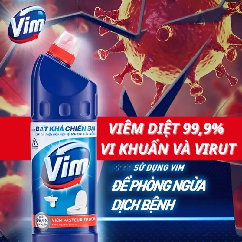 Combo 2 chai vim tẩy bồn cầu loại 880ml Làm Sạch chanh vàng không gây dị ứng 3