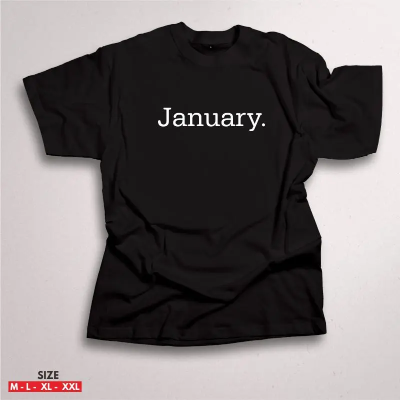 Kaos Nama Bulan January February Maret April Mei Juni Juli Agustus September Oktober November Desember - T-Shirt Distro Pria Wanita Santai
