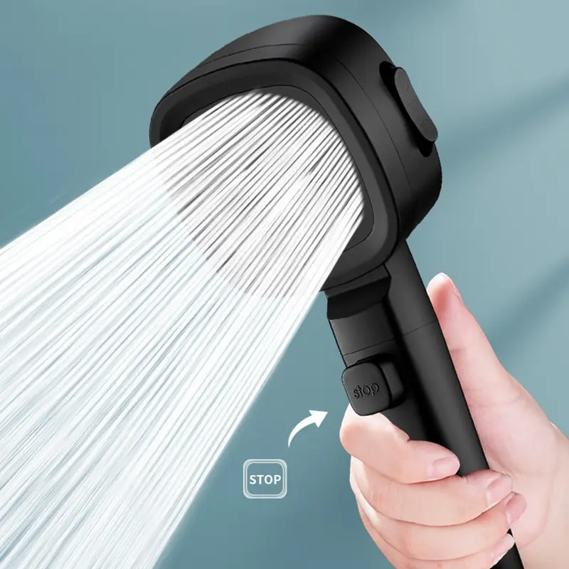 Đầu Vòi Hoa Sen Áp Suất Cao, 3 Chế Độ, Có Nút Bật / Tắt, Máy Phun Nước, Dành Cho Nước 7