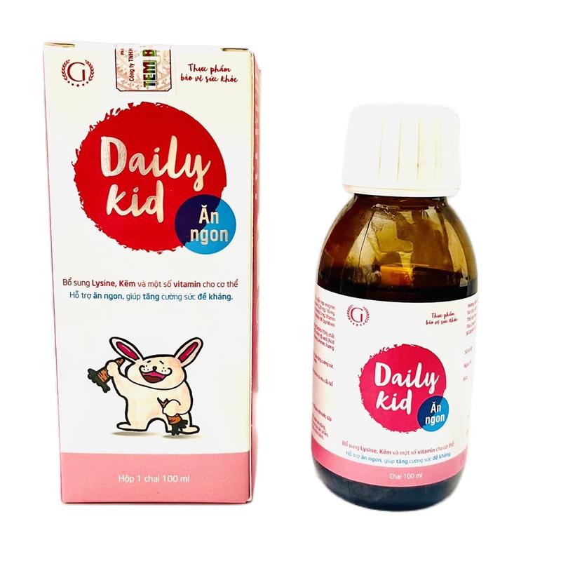 Siro  Ăn Ngon Cho Bé [Daily Kid] - Giúp Cải Thiện Tình Trạng Bé Biếng Ăn - Ăn Không Hấp Thụ - Hệ Tiêu Hoá Kém - Giúp Bổ Sung Thiếu Hụt Lyshin Trong Cơ Thể Bé Vitamin 1