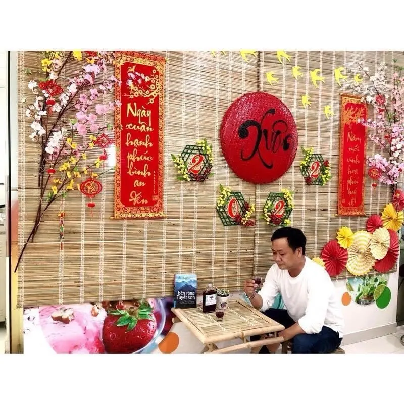Mành giá rẻ ngang 1,5m x1,9m đóng trần la phông ,làm phông trang trí,chụp ảnh,làm mành che nắng mưa 6