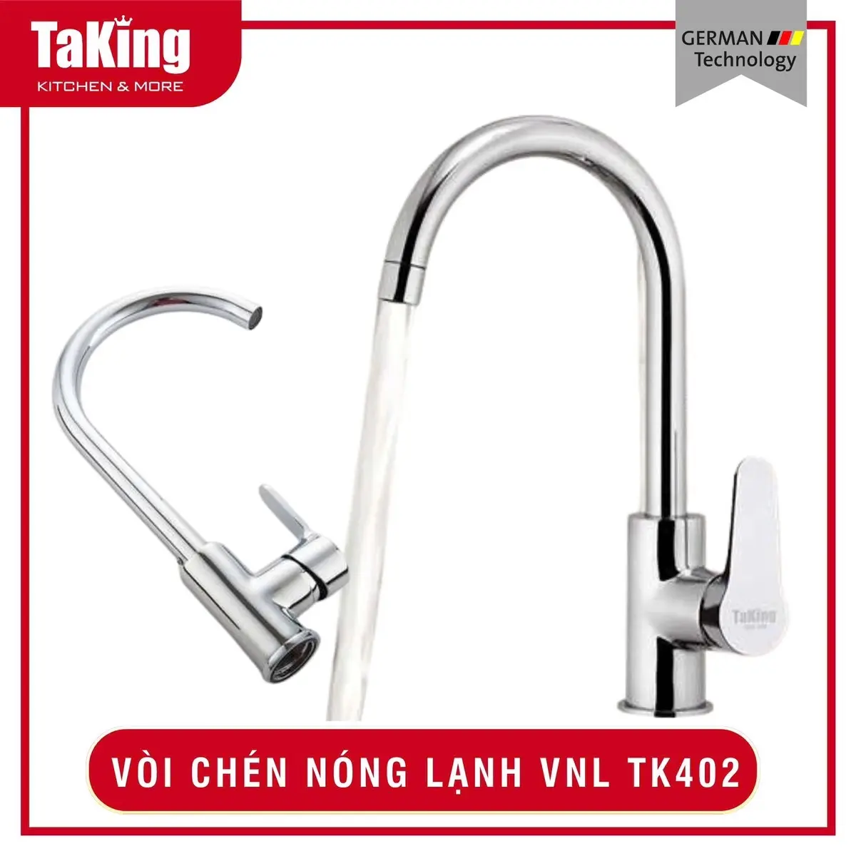 Vòi rửa chén bát nóng lạnh VNL TK402 TaKing, thiết kế gọn gàng, tinh tế