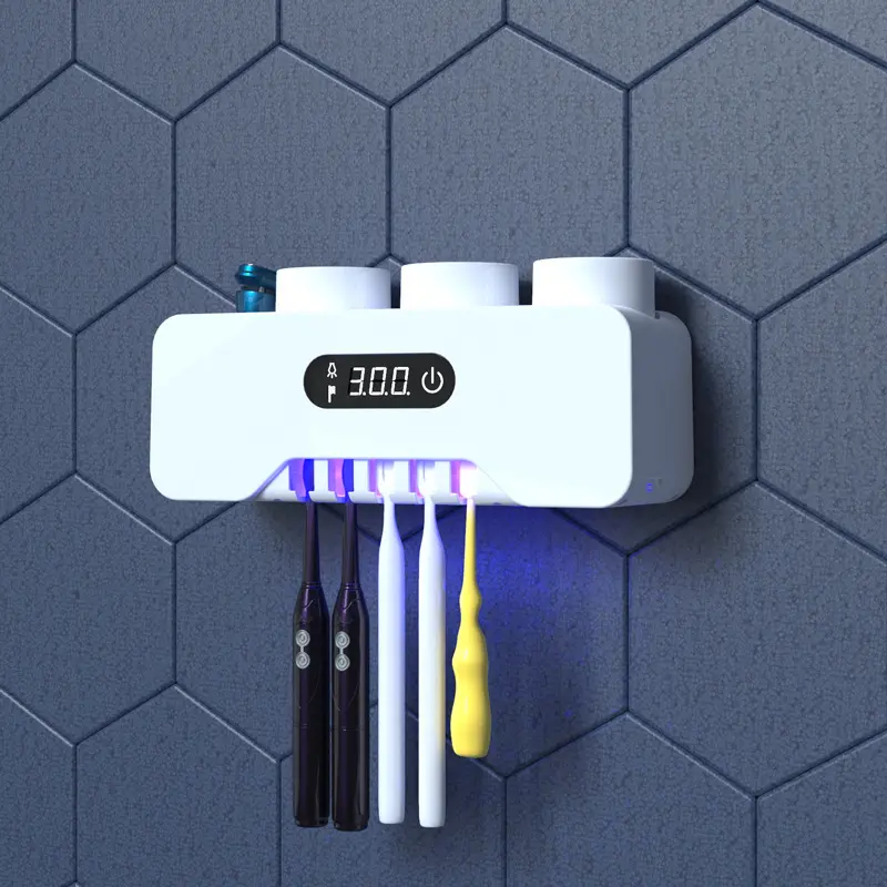 Giá để bàn chải khử khuẩn bằng tia UV kết hợp sấy khô (BH12tháng) tặng bộ nhả kem đánh răng auto SMART_STORE Đựng Bàn Chải 4