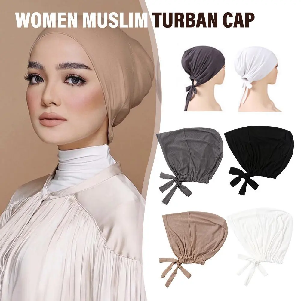 Stretch Women Muslim Turban Cap Inner Hijab Islamic Bonnet Underscarf Modal F3O0