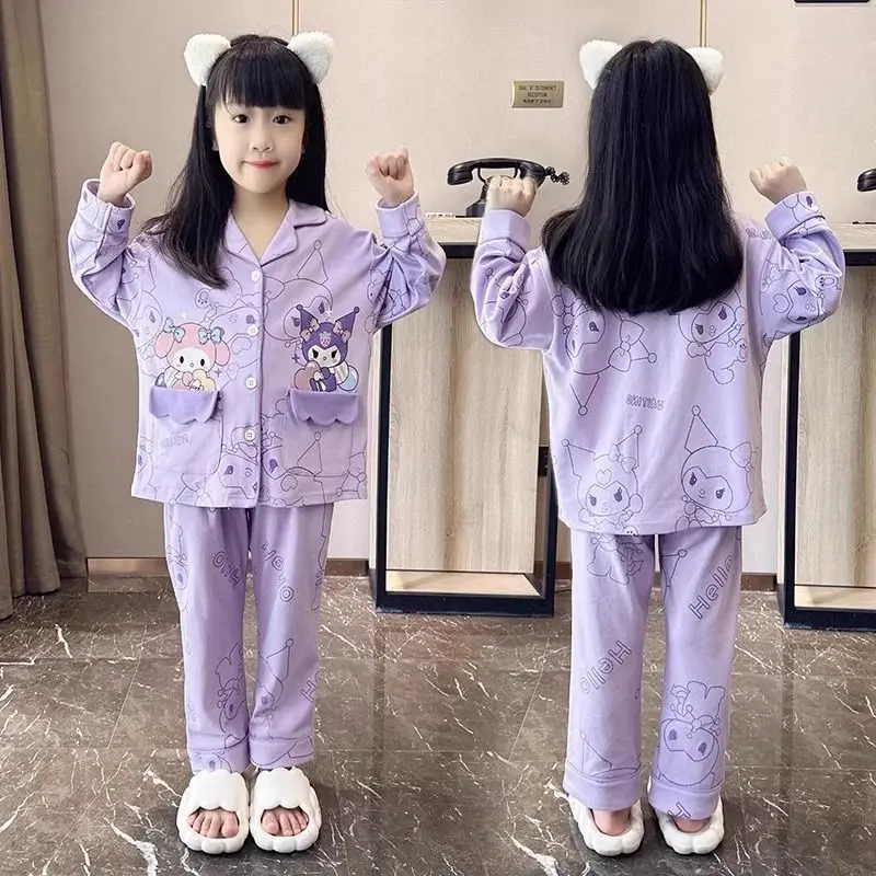 Đồ Ngủ Bé Gái, Bộ Đồ Dài Tay, Cho Trẻ Em, Thích Hợp Cho Mùa Xuân Và Mùa Thu, Thời Trang Dễ Thương, Thích Hợp Cho Trẻ Lớn Hơn, Đồ Mặc Ở Nhà Mùa Hè, Hàng Mới Về Năm 2024 5