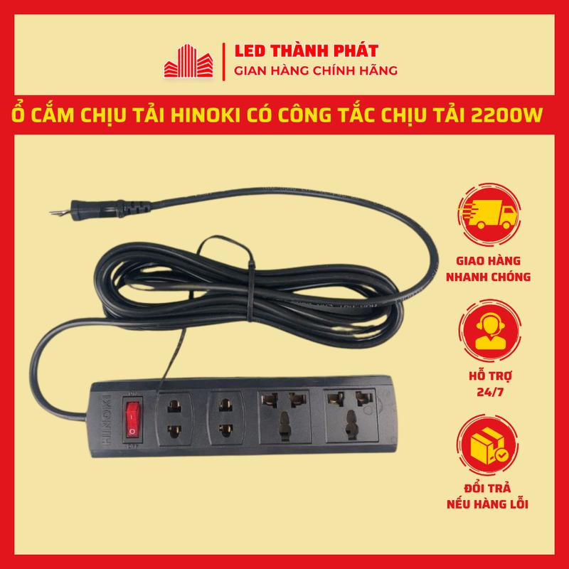 Ổ cắm điện chịu tải 2200W HiNoKi có công tắc, dùng cho bếp từ bếp lẩu chống cháy siêu bền