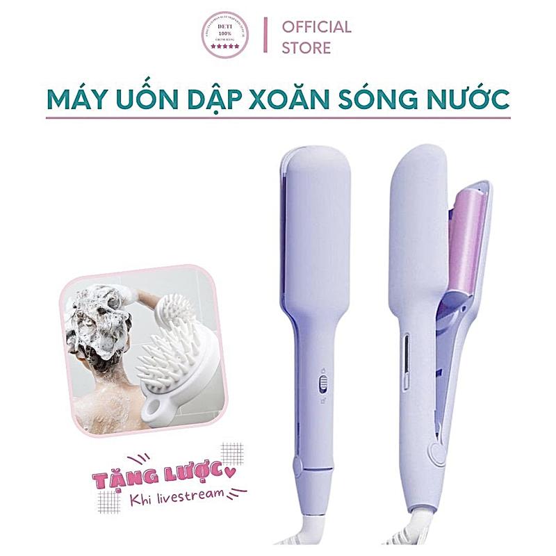 HIPIE SÓNG SIZE 25 - NEW Máy bấm tóc gợn sóng máy uốn tóc xoăn Hippie máy duỗi tóc mini máy dập xù hàng uốn bấm duỗi 2 in 1 BH 12 tháng DETI Mẫu Mới 2023