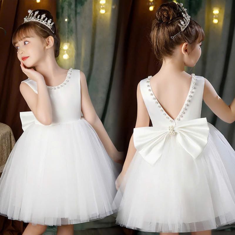 Kèm bờm+Nơ Cài Váy Công Chúa Ngọc Cổ Hở Lưng Nơ Sau Xinh Xắn- DA22