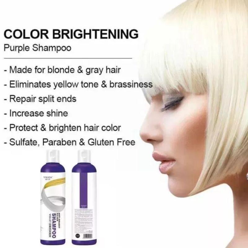 Product Introduction of VIKADA  Hair Color Shampoo Dye Permanent Pure Brass Toning for Bleached and Colored Hair /Sampo Pewarna Rambut Blonde Kuning 25