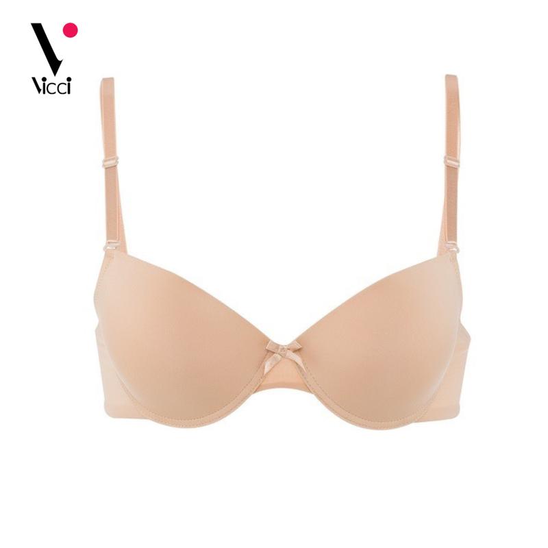 Áo lót nữ trơn đệm mút dày 3cm Vicci AV.01 cúp chéo siêu nâng đẩy ngực