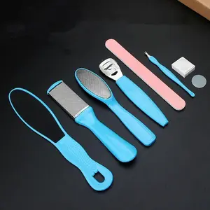 Alat Perawatan Kaki 8in1 Dengan Gagang Pegangan Panjang yang Dapat Dilepas untuk Penghilang Kapalan dan Kulit Mengeras Tumit Kaki