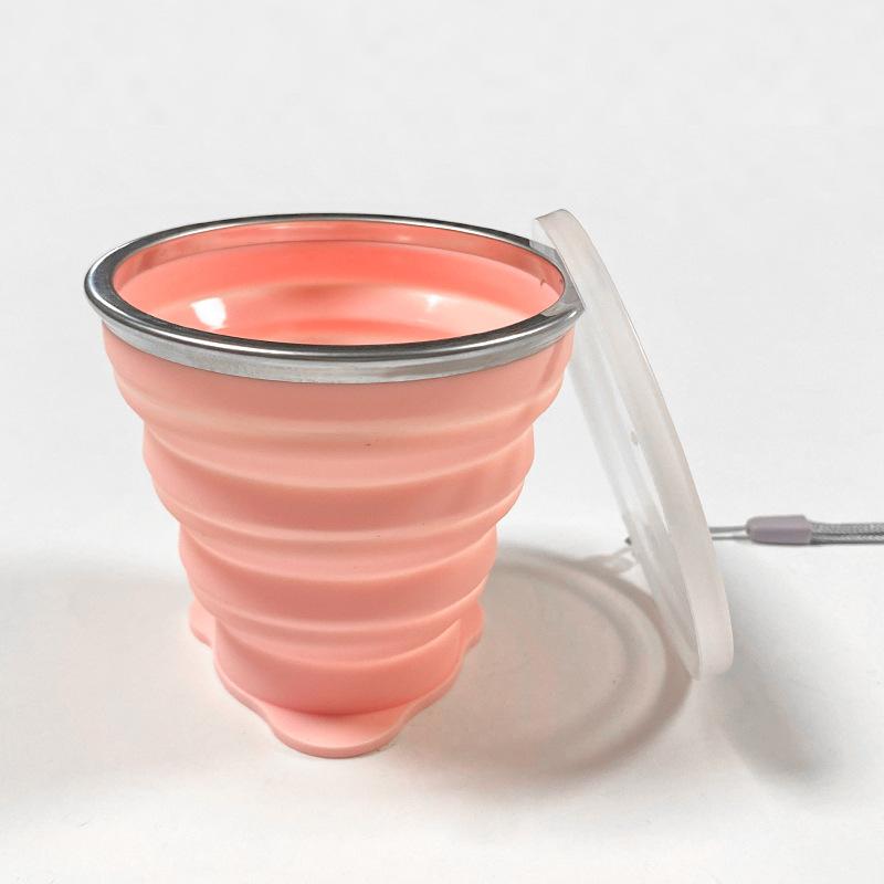 2025 Foldable Cup Retractable Silicone Folding Water Bottle Portable Personal Cup 180ml Multi-color 7