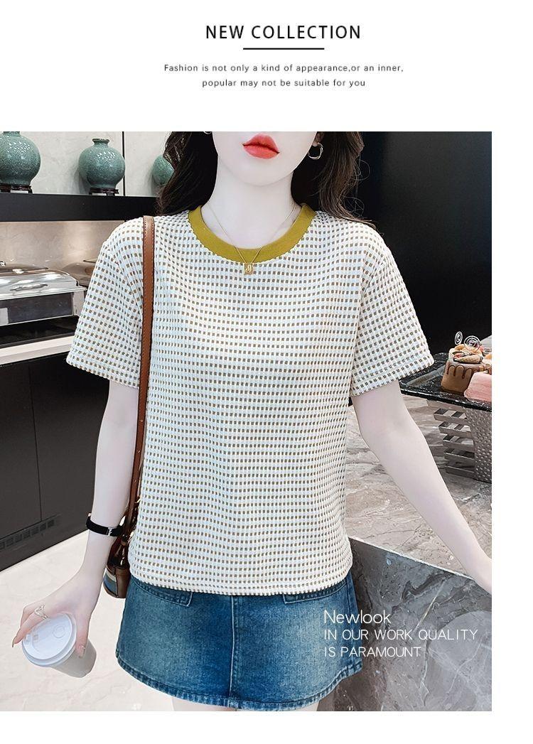 Product Introduction of Áo Phông Ngắn Tay Vai Nhỏ Chất Lượng Cao, Thiết Kế Đẹp, Dành Cho Nữ, Bộ Sưu Tập Mùa Hè Năm 2025 Mới, Dễ Phối Đồ, Trông Trẻ Trung, Phong Cách Phương Tây, Áo Màu Tương Phản, Áo Phông Instop Áo Phông Nữ Thời Trang Đường Phố  Ss22, Dành Cho Nữ Women Cổ Tròn 19