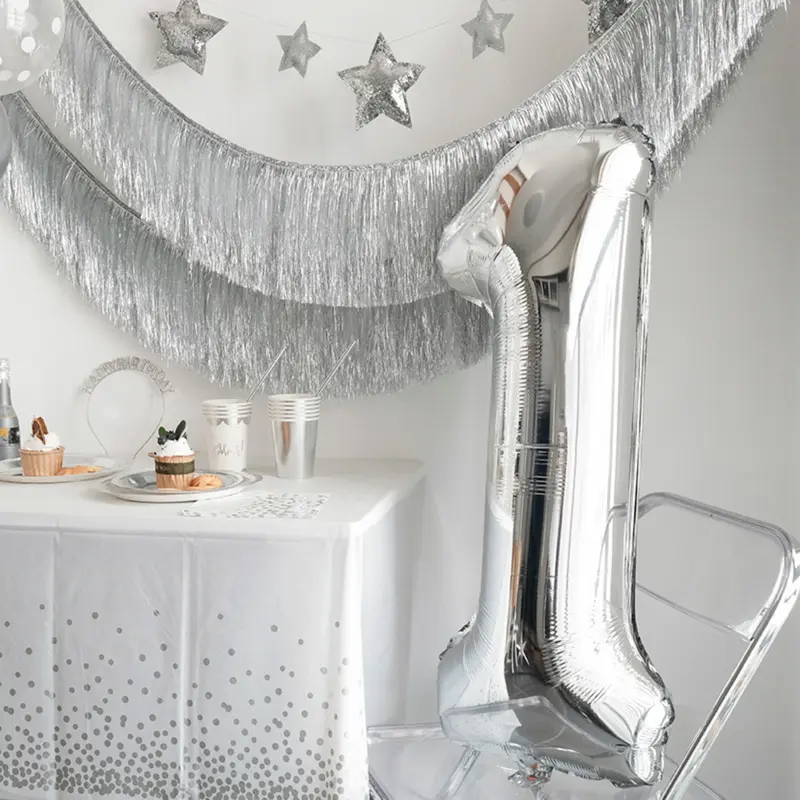 Bóng số màu bạc 32 inch trang trí sinh nhật Babuu Decor 2