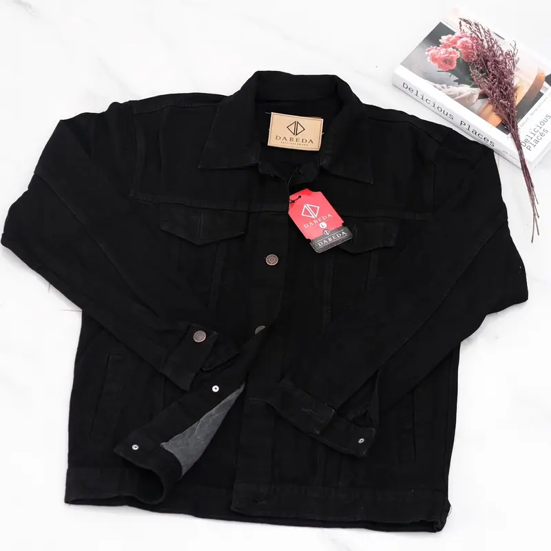 DABEDA ORIGINAL BRAND Jaket jeans bordel pria best seller jaket jeans bordir emblem Kancing Denim Tebal 4
